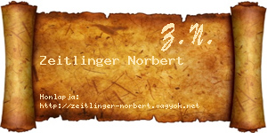 Zeitlinger Norbert névjegykártya