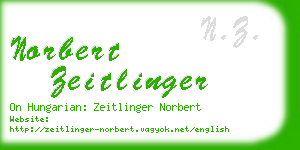 norbert zeitlinger business card